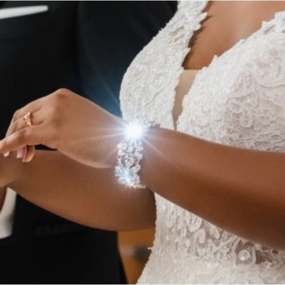 Clear Rhinestone & Sterling Silver Bridal Wedding Bracelet, GUC